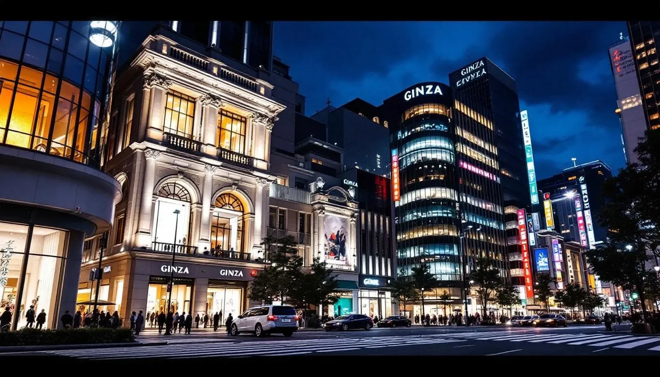 Tokyo Ginza district at night - Japan filming locations